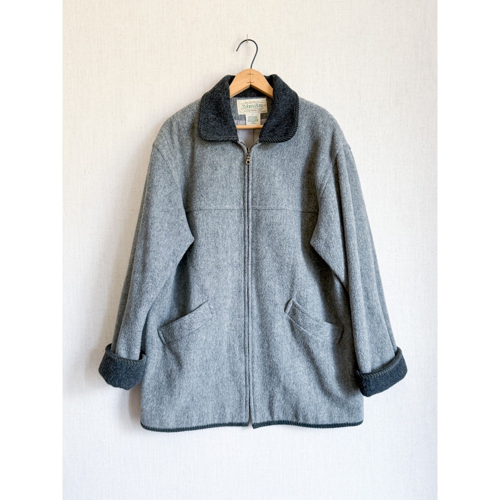 St. Johns Bay vtg gray‎ wool jacket size L